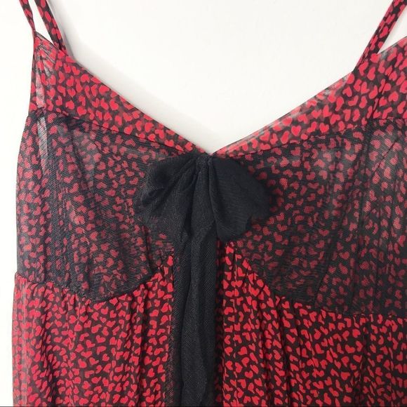 Heart print Valentine’s Babydoll Chemise - Picture 2 of 4